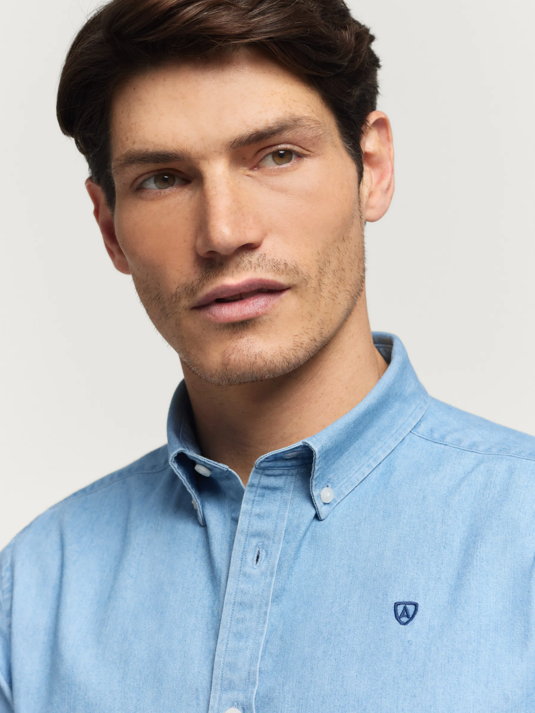 Hombre Alvaro Moreno Casual|CAMISA DENIM SLUB