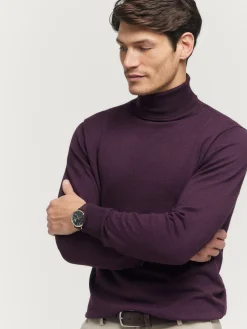 Hombre Alvaro Moreno Jerséis|JERSEY ROLL COLLAR BURDEOS